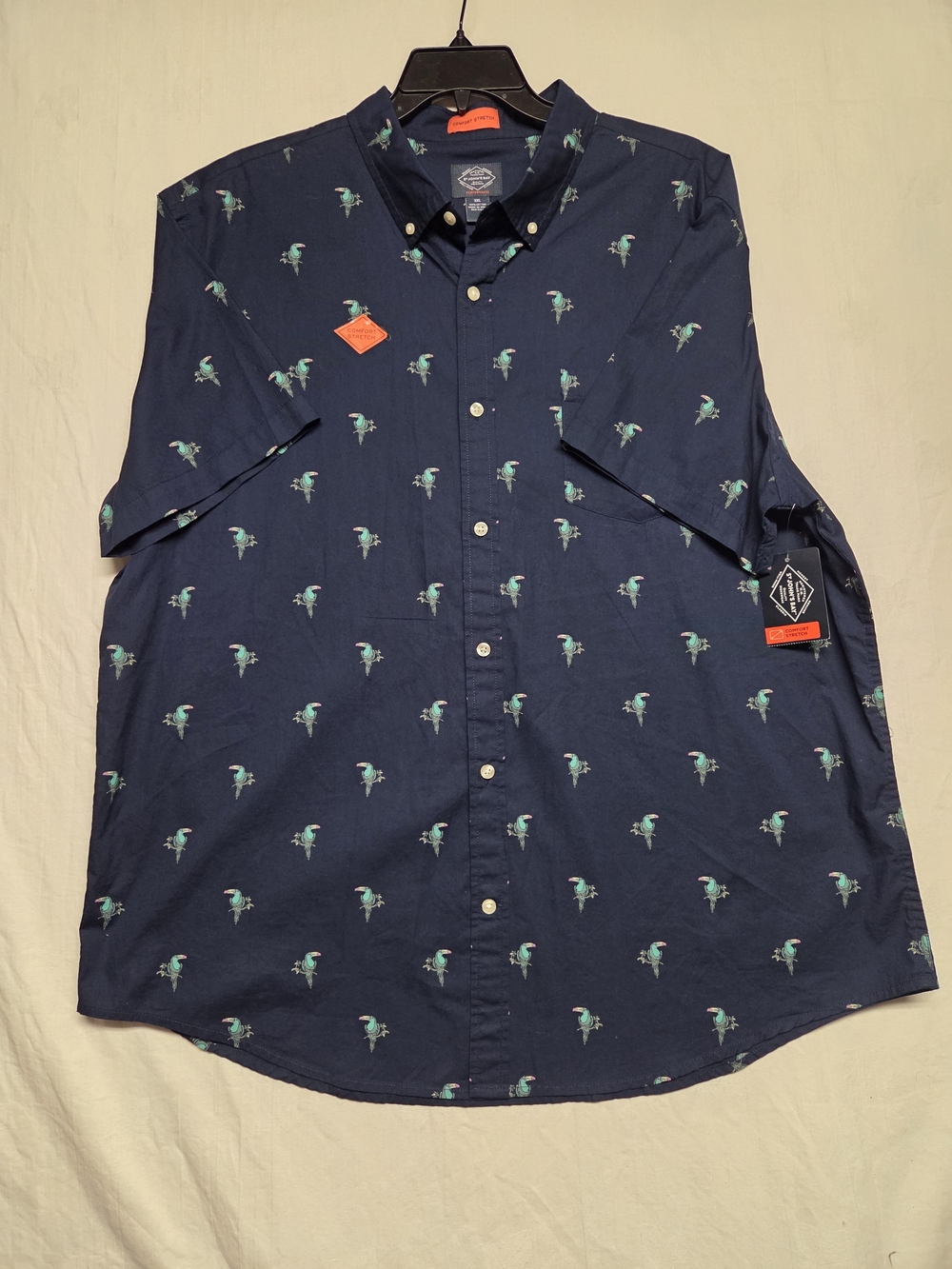 NWT St. John's Bay Performance Comfort Strech Short-Sleeve Button-Down #192